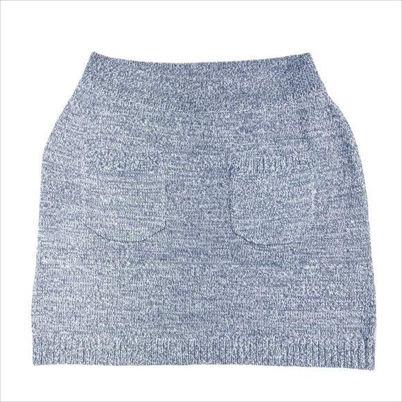 FREE PEOPLE WE THE FREE Viola Sweater Mini Skirt in Moon Combo (Blue-Gray) Sz S - Picture 3 of 8
